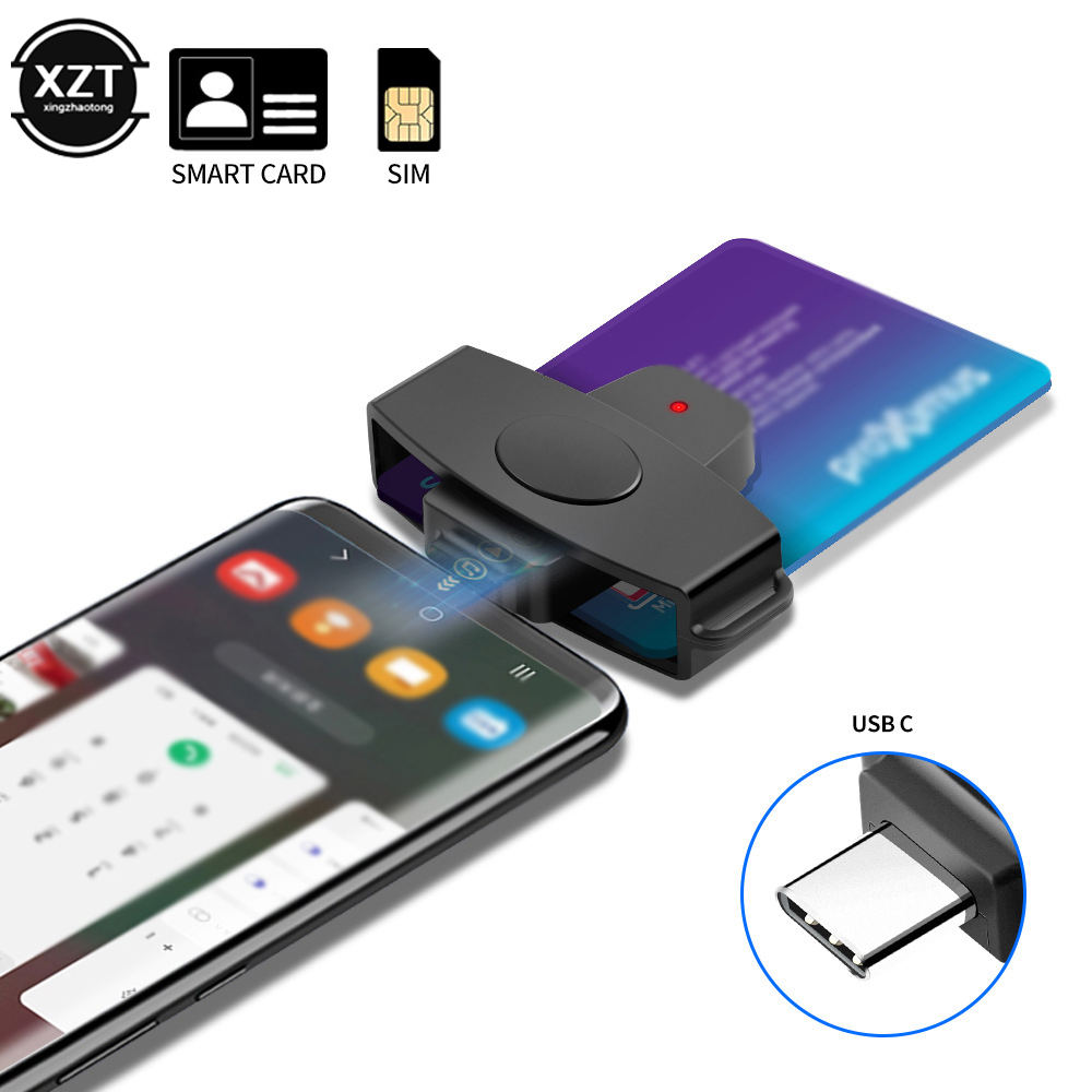 Smart Card Reader - USB Typ C Intelligenter Tragbarer Kartenleser-Adapter
