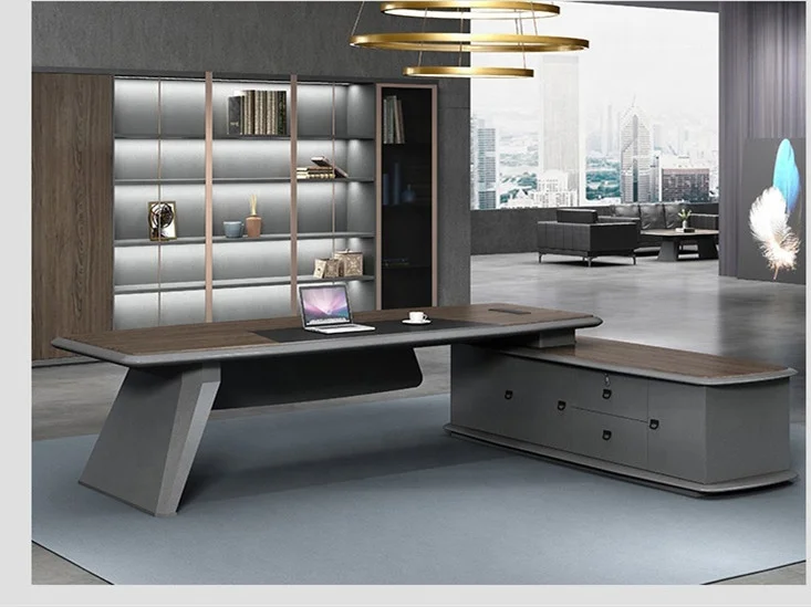 Office Tech Design - 2026 High-Tech Luxus Chefschreibtisch 2400mm/2800mm Großformatiges