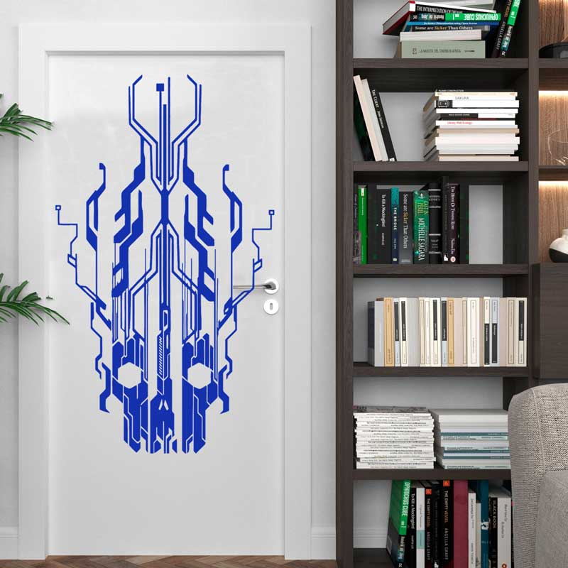Chip Circuit Tech Skull Vinyl- – Tech Office Wall Bewertung und Preis