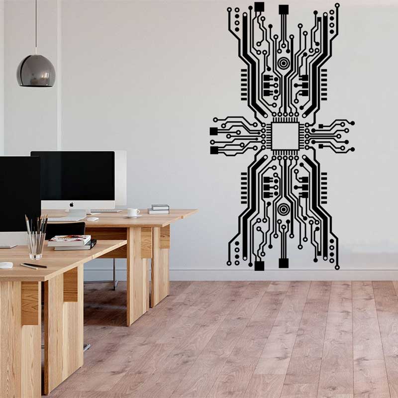 Platine Chip Wand Aufkleber Te – Tech Office Wall Bewertung und Preis