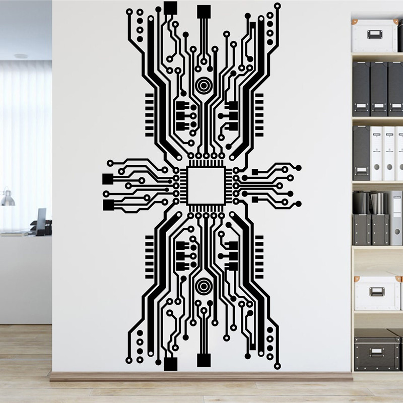 Platine Chip Wand Aufkleber Te – Tech Office Wall Bewertung und Preis