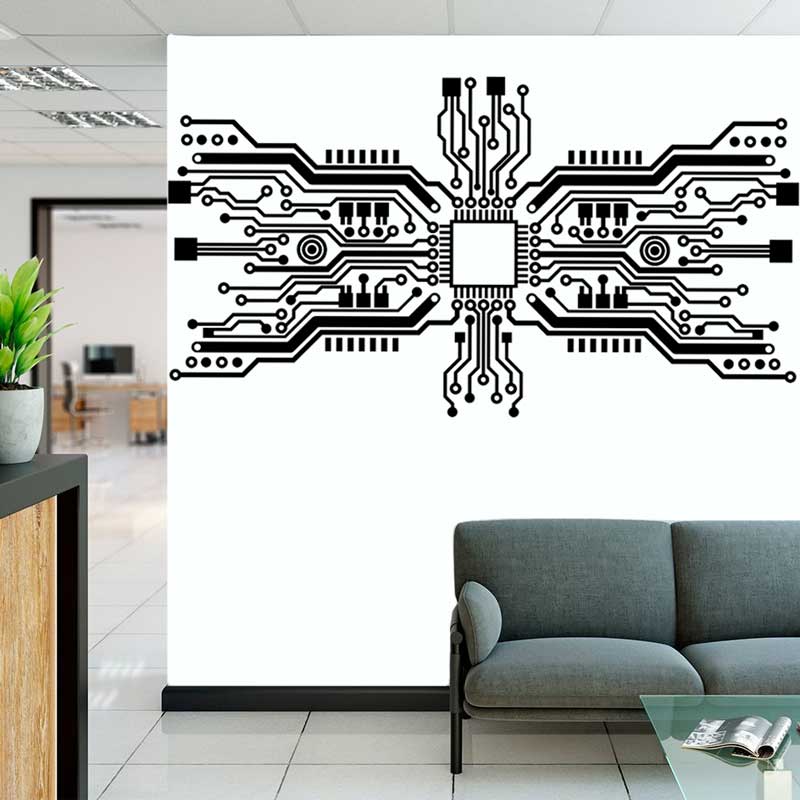 Platine Chip Wand Aufkleber Te – Tech Office Wall Bewertung und Preis